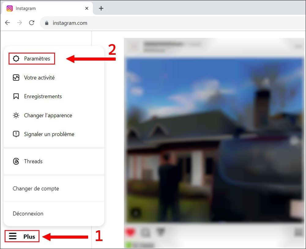 Paramètres Instagram