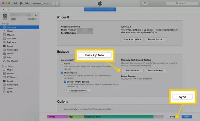 Sélectionner Sauvegarder maintenant