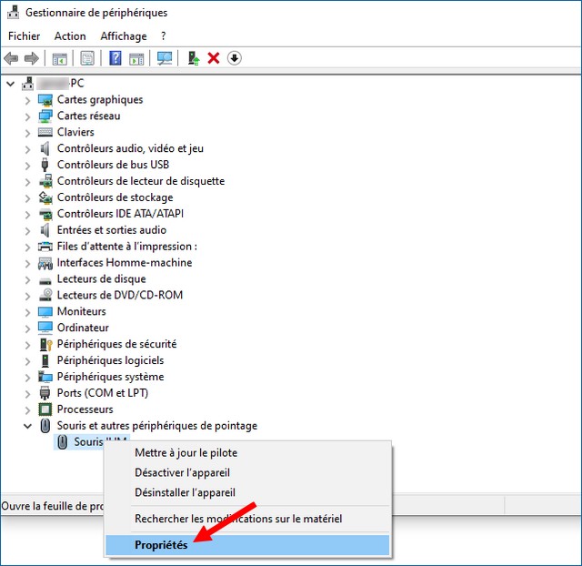 Sélectionnez l'option Propriétés