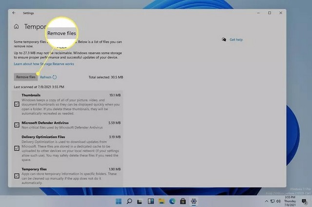 Supprimer les fichiers temporaires