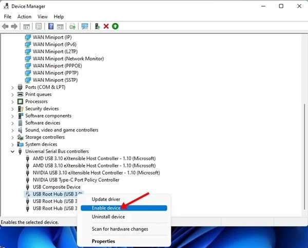 Activer les ports USB sur Windows 11