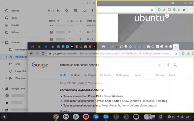 View two tabs side by side on a Chromebook