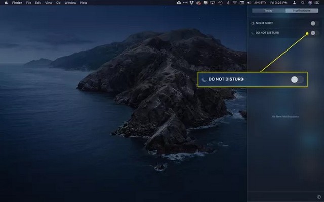 Basculer le commutateur Ne pas déranger