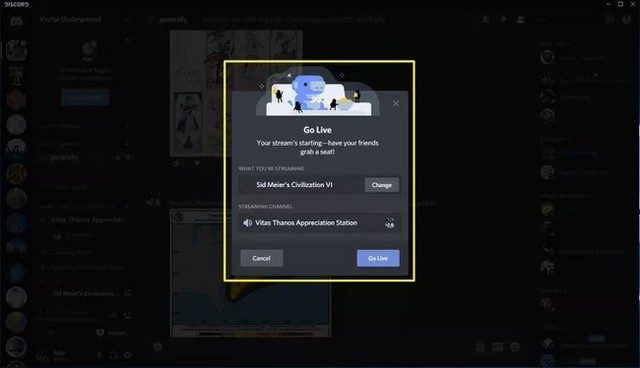Cliquer sur Go Live