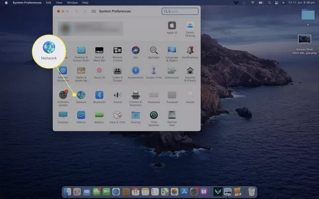 Click on Network