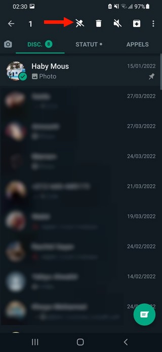 Comment désépingler les conversations sur WhatsApp