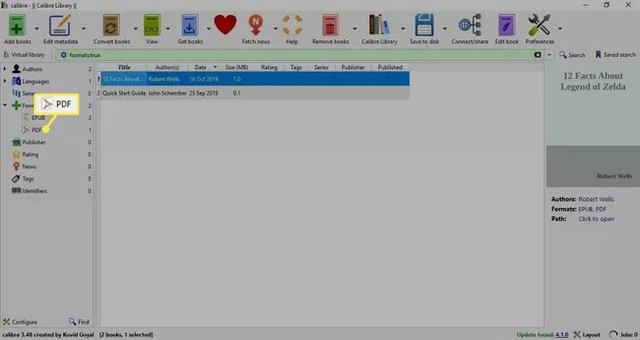 Convert ePUB to PDF with Caliber