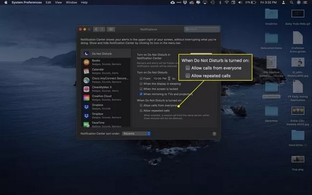 Le mode Ne pas déranger sur Mac