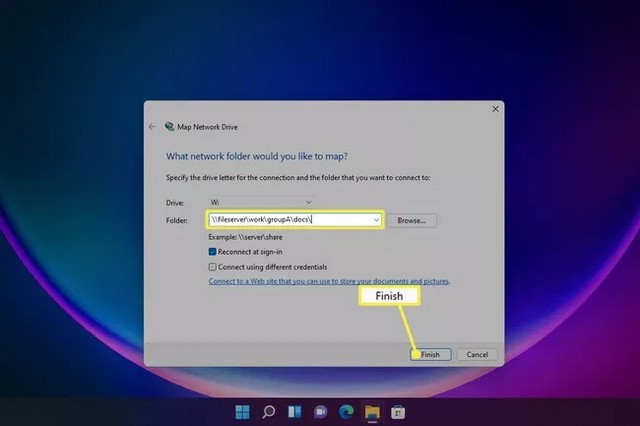 Map network drive in Windows 11