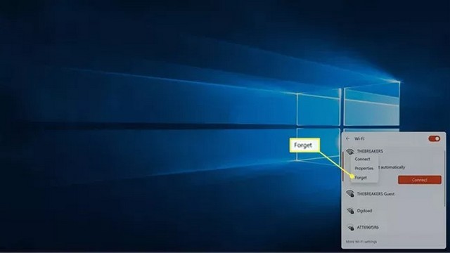 Oublier un réseau dans Windows 11