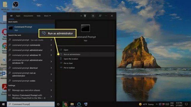 Open a command prompt