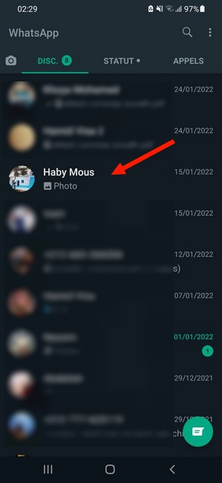 Find the chat you want to pin
