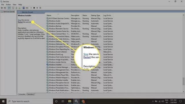 Restart Windows Installer