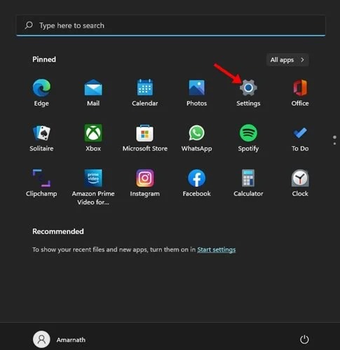 Select Windows 11 Settings