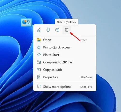 Select the Delete option