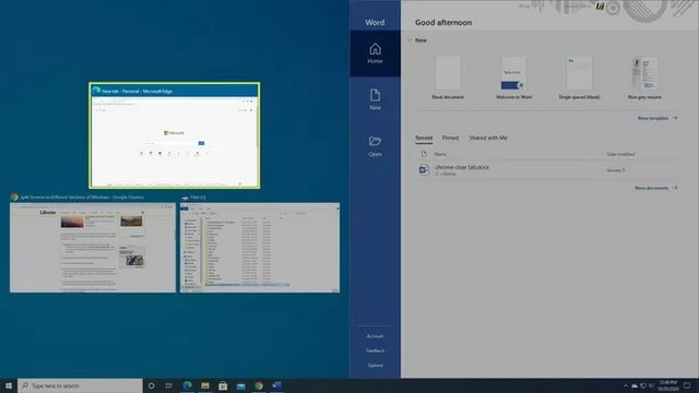 Select one of the other open windows
