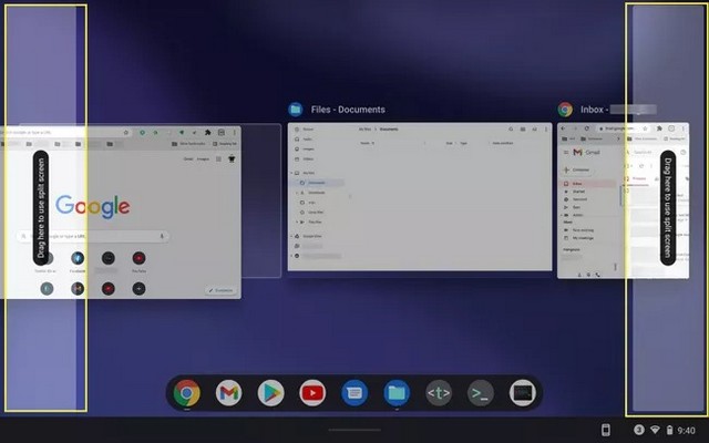 Use split screen on a Chrome tablet