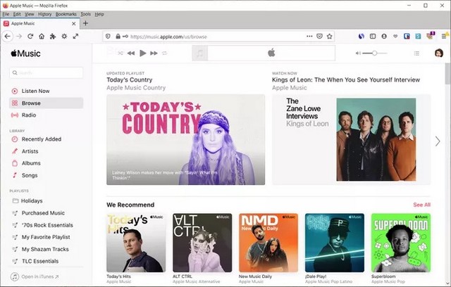 Utiliser Apple Music sur Windows 10