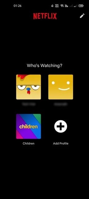 Choisissez votre profil Netflix