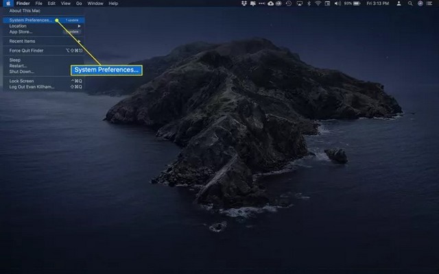 Cliquer sur Préférences Système