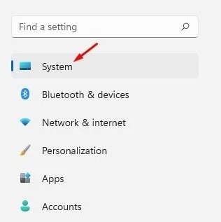 Cliquer sur Système