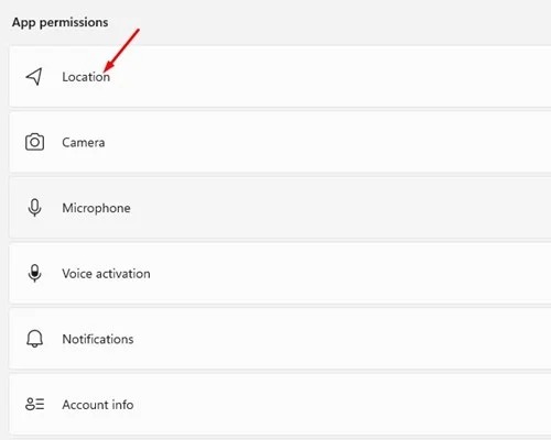 Cliquer sur l'option Localisation