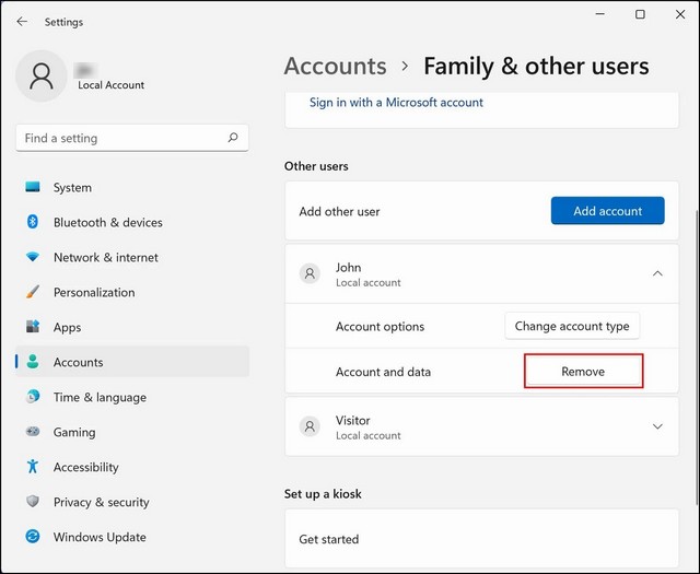 Comment supprimer un compte invité Windows 11