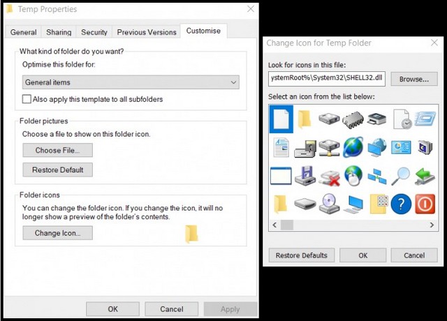 Comment utiliser les packs icônes sur Windows 10