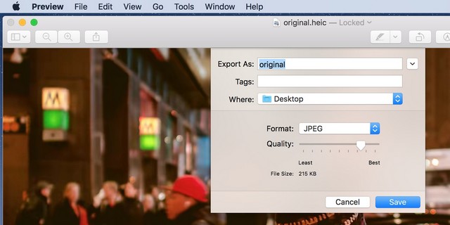 Convertir HEIC en JPG sur un Mac
