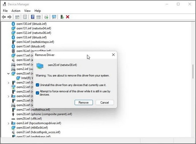 Désinstaller le pilote Wi-Fi dans Windows 11