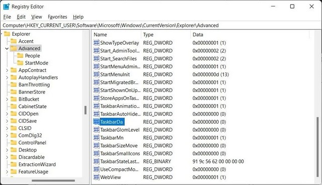 Éditeur du Registre dans Windows 11