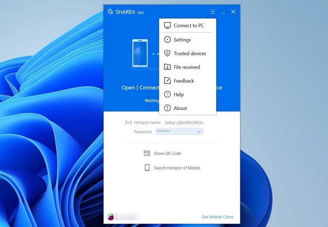 Ouvrer SHAREit sur les deux PC