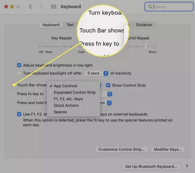 Personnaliser la Touch Bar