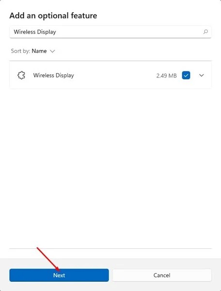 Select the Wireless Display app
