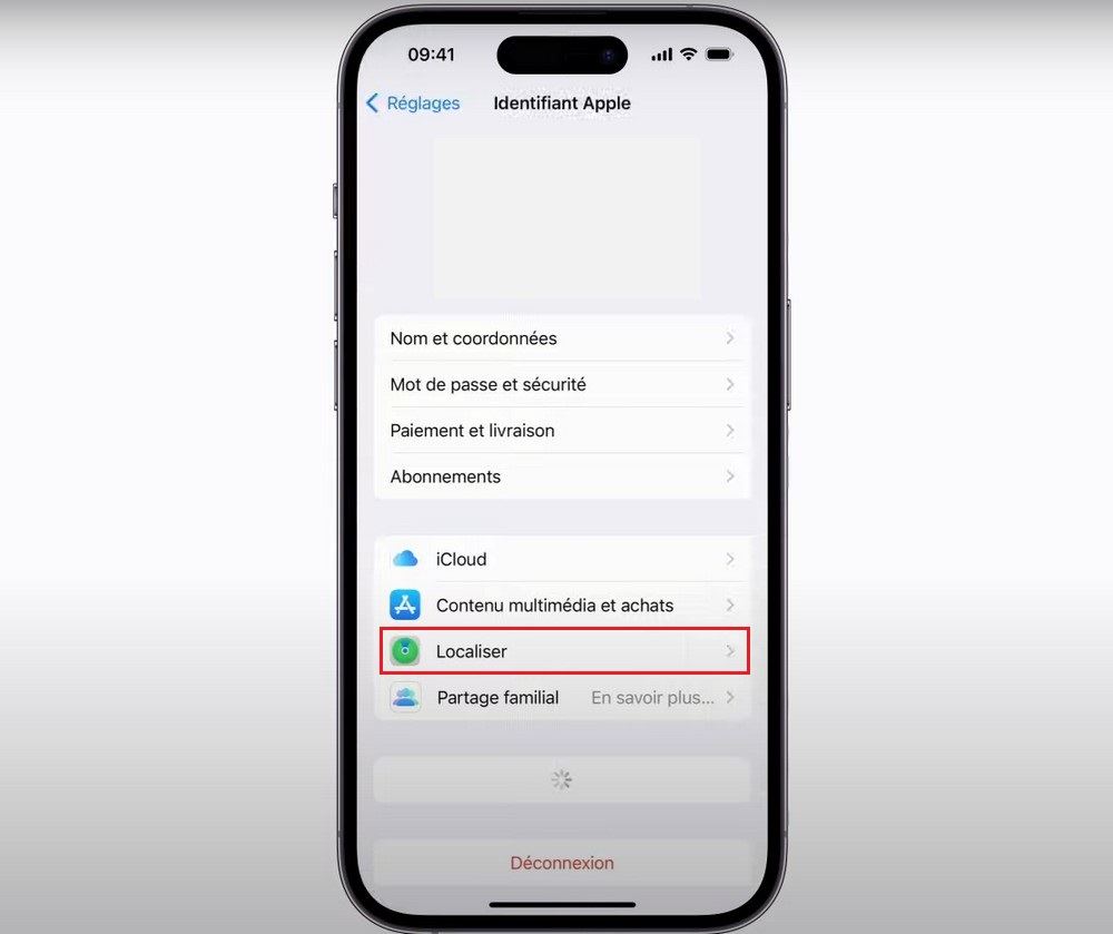 Sélectionnez Localiser