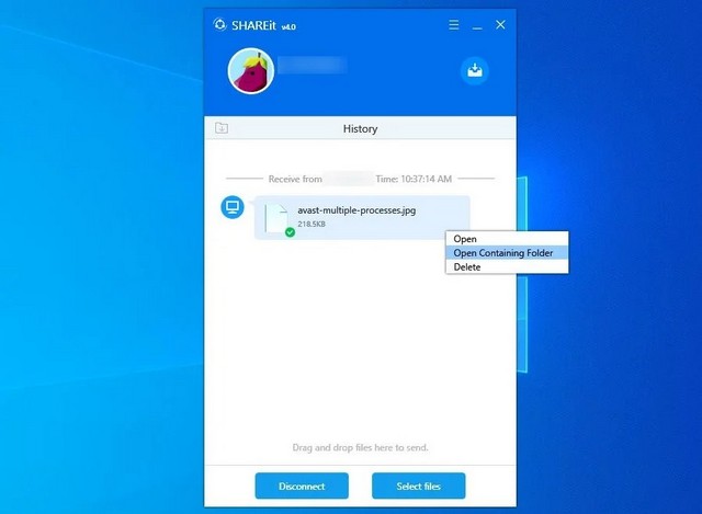 Transférer des fichiers entre deux PC avec SHAREit