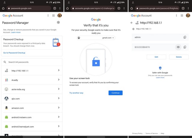 How to manage saved passwords on android techhana