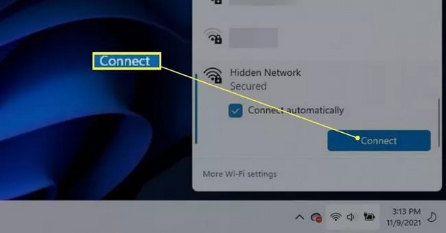 Appuyez sur Connecter