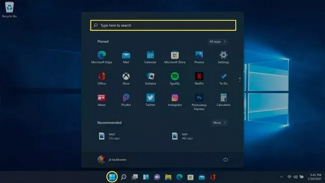 Appuyez sur la touche Windows