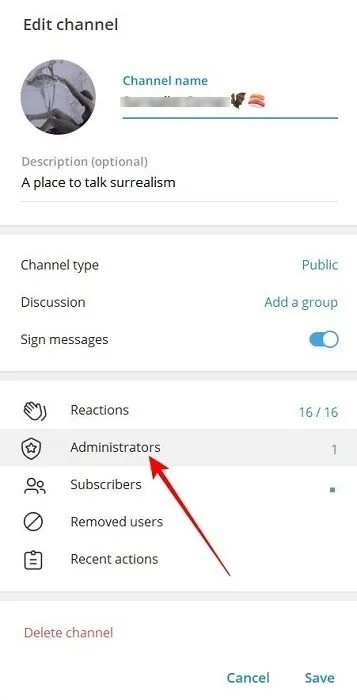 gérer un canal Telegram