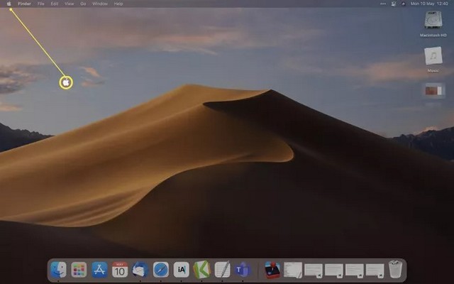 Cliquez sur le logo Apple