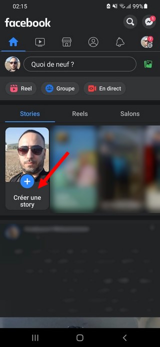 Créer une story Facebook