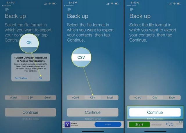 Exporter des contacts de l'iPhone au format Excel