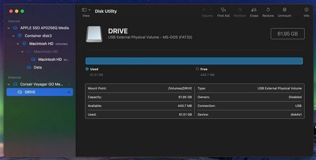 Installer macOS sur une clé USB