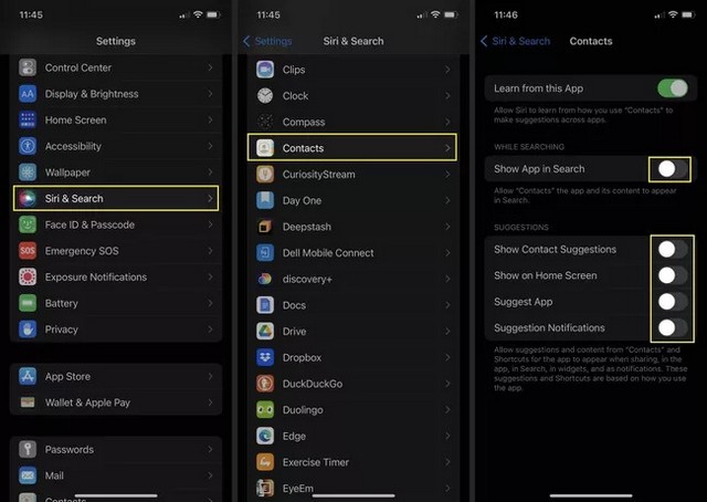 Masquer les contacts sur votre iPhone