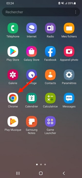 Ouvrer le navigateur Web Google Chrome
