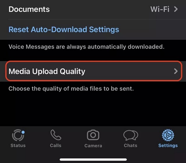 Qualité de téléchargement des médias