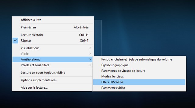 Régler les basses sur Windows Media Player