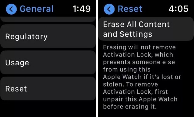 Réinitialiser votre Apple Watch sans iPhone