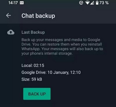 Sauvegarder votre chat WhatsApp